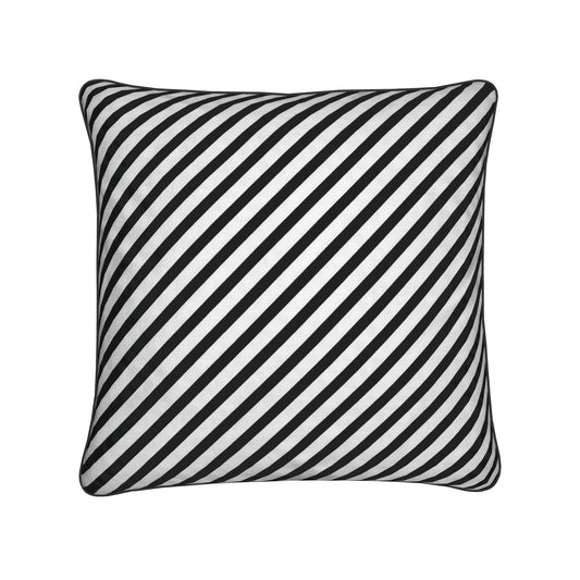 Black and White Stripes Cushion Cover - Ivy Gun Original