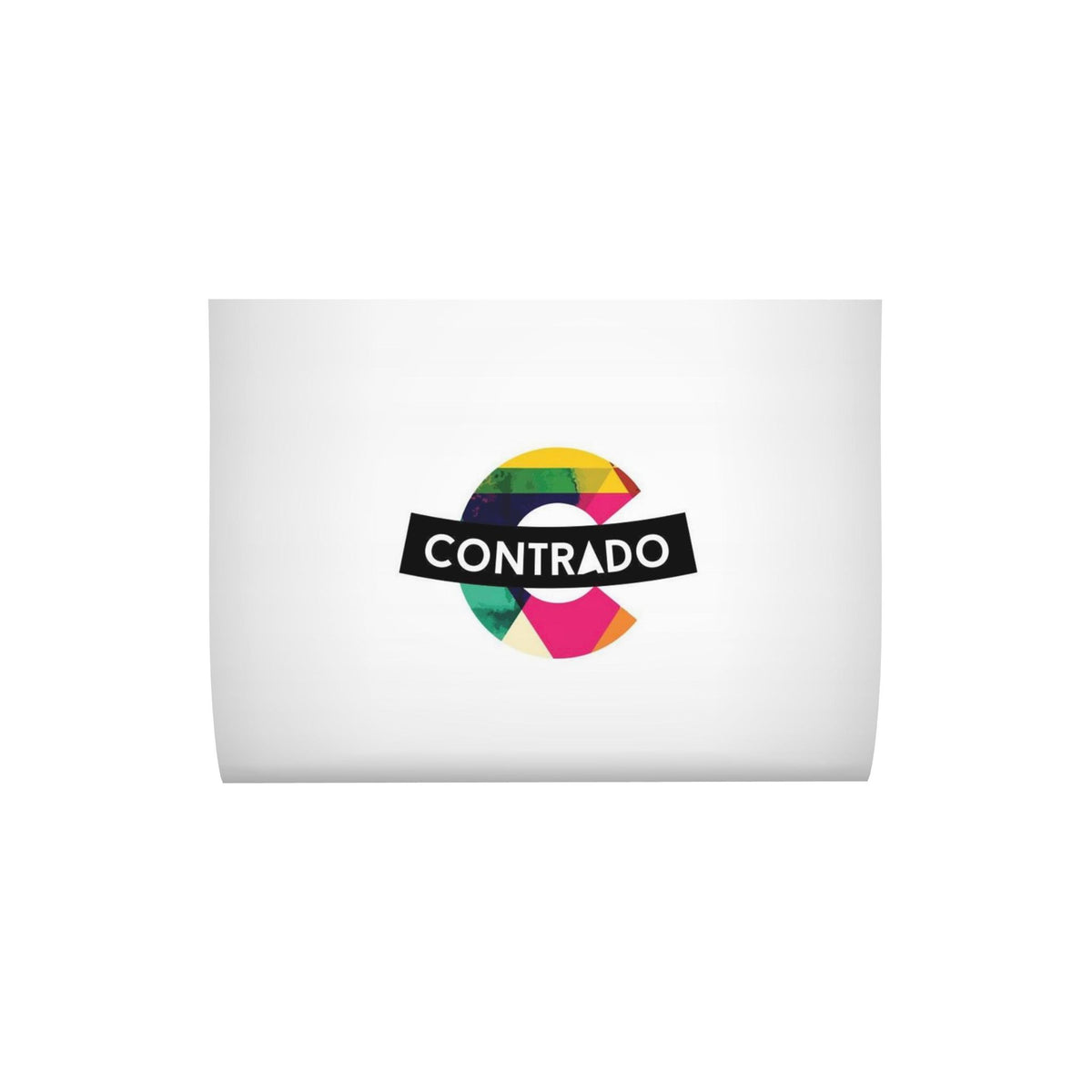 A vibrant geometric C shape featuring the CONTRADO brand name in bold white capitals on a black banner, centered against a white background, reflects the premium quality and distinctive style of Contrado’s handmade-to-order Cushions crafted from heavyweight fabric.