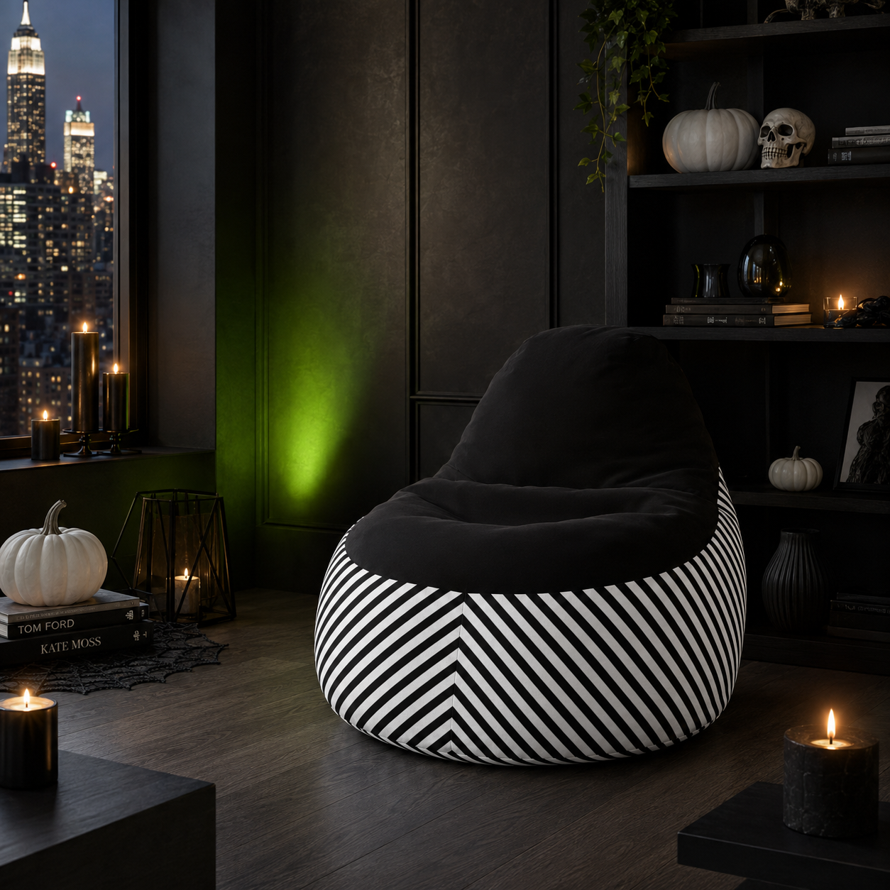 Black & White Bean Bag Chair | Ivy Gun