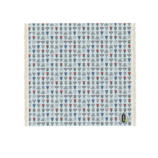Robot Parade Kids Area Rug in Blue | Ivy Gun Kids