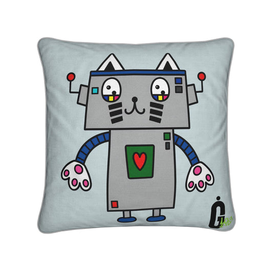Robo Cat Kids Square Cushion | Ivy Gun Kids