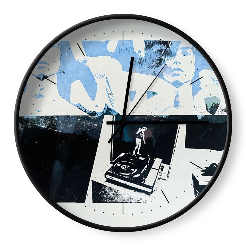 Wall Clocks — Retro DJ Turntable Art Clock (Modern Photo Collage)