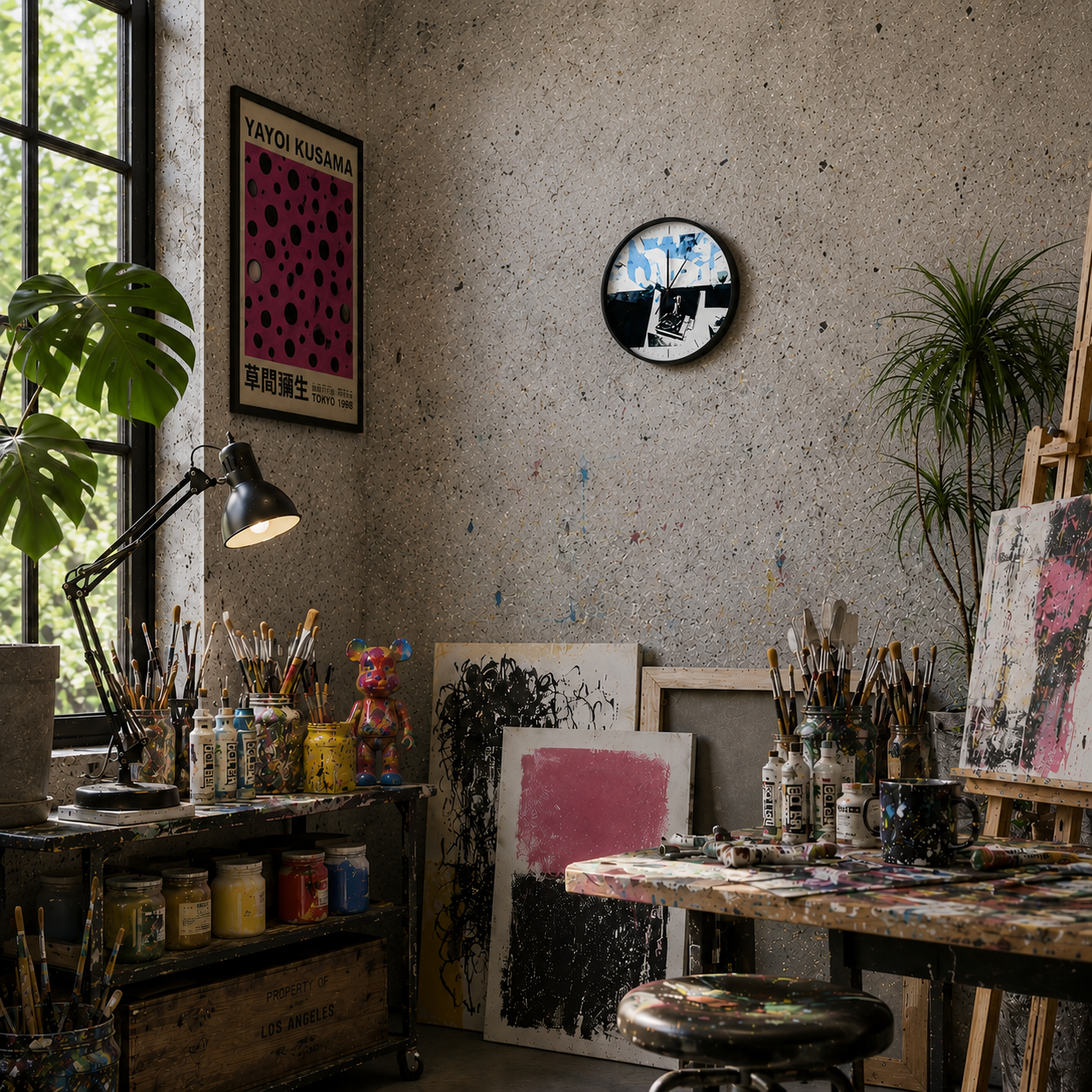 Wall Clocks — Retro DJ Turntable Art Clock (Modern Photo Collage)