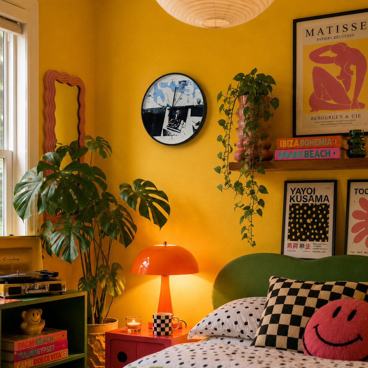 Wall Clocks — Retro DJ Turntable Art Clock (Modern Photo Collage)