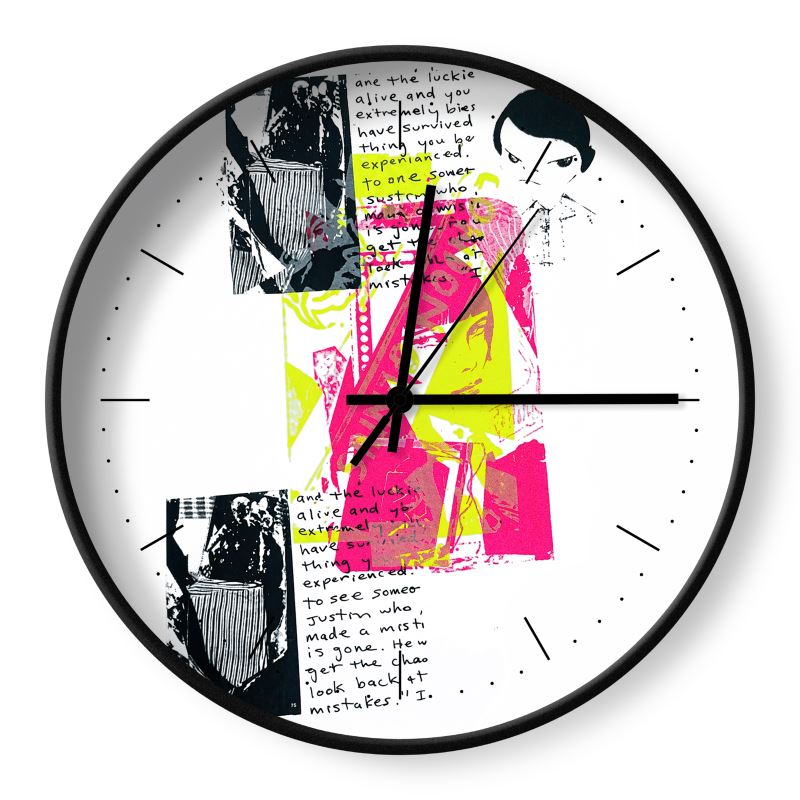 Wall Clock — Retro Neon Collage Timepiece