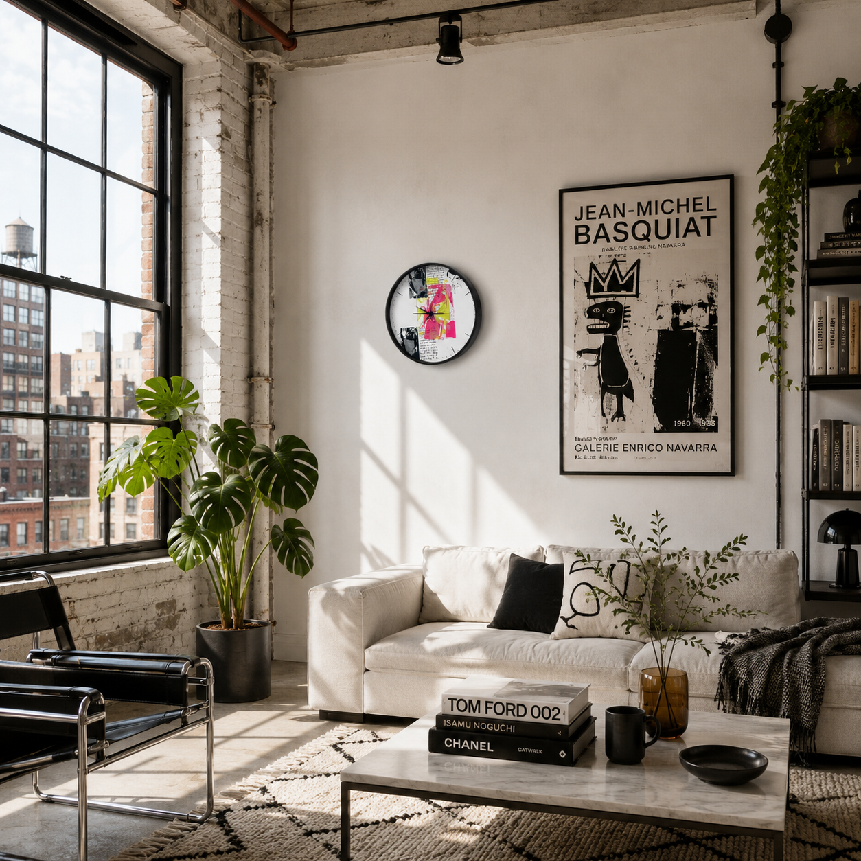 Wall Clock — Retro Neon Collage Timepiece
